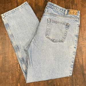 Vintage Light Wash Straight Jeans Mens 42x34
